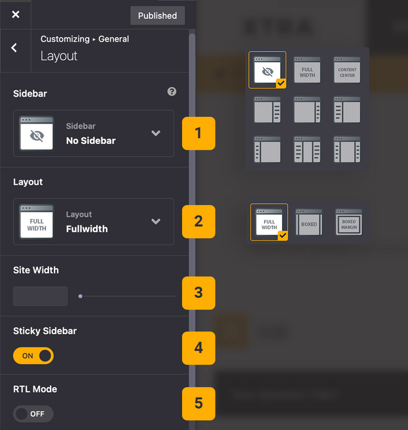 Layout options Layout options
