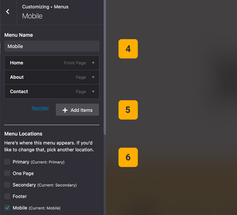 Theme options menus 2 Theme options menus 2