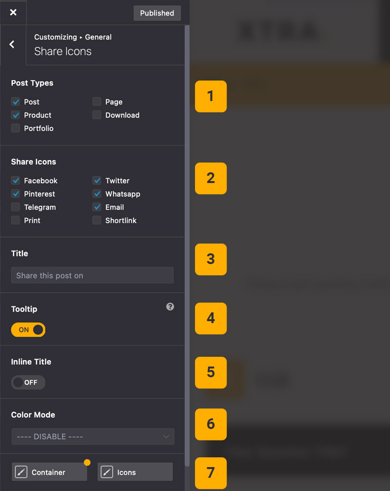 Theme options social share icons Theme options social share icons