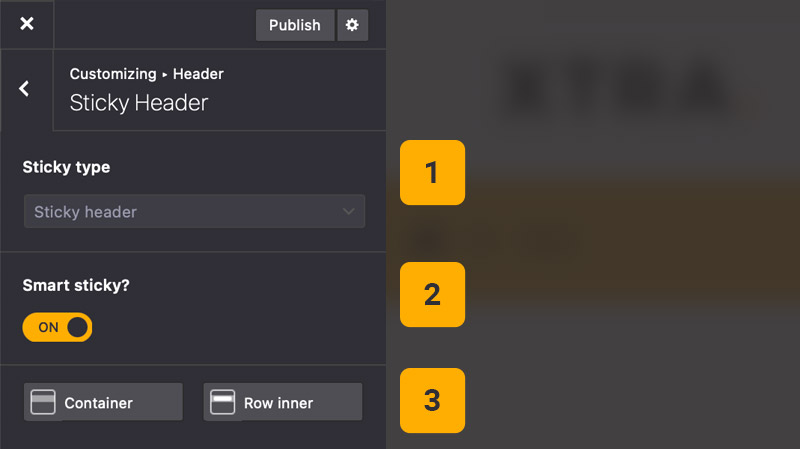 Theme options sticky header Theme options sticky header