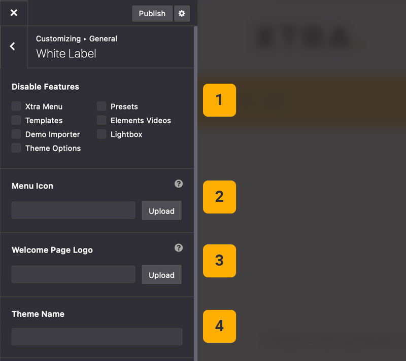 Theme options white label 1 Theme options white label 1