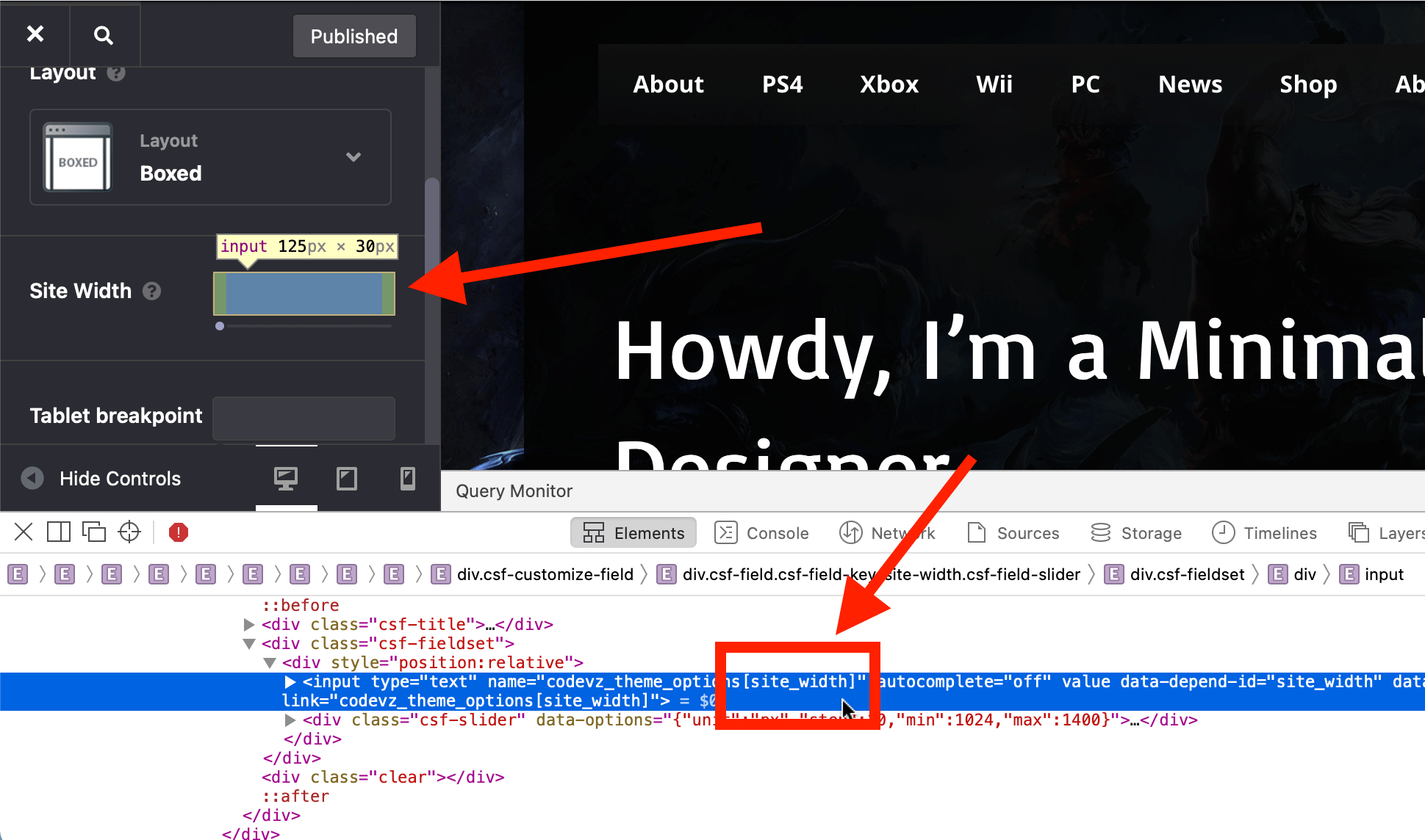 How to find customizer field id min How to find customizer field id min