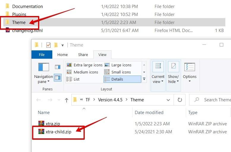 Child theme in all files Child theme in all files
