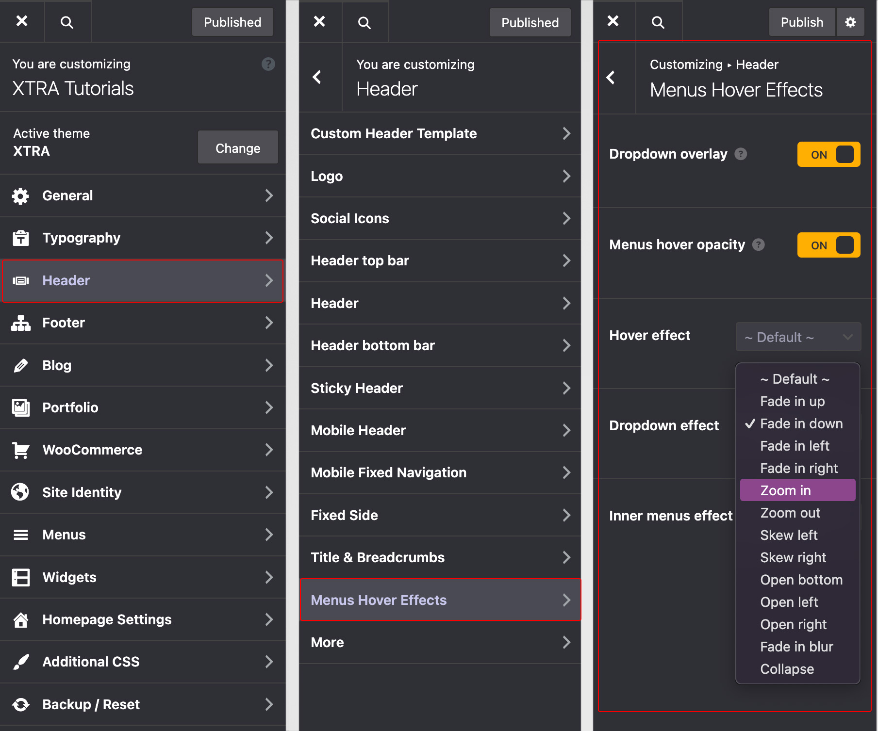 Hover menu eefect Hover menu eefect