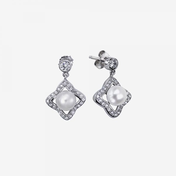 Pearl and Diamond Earrings