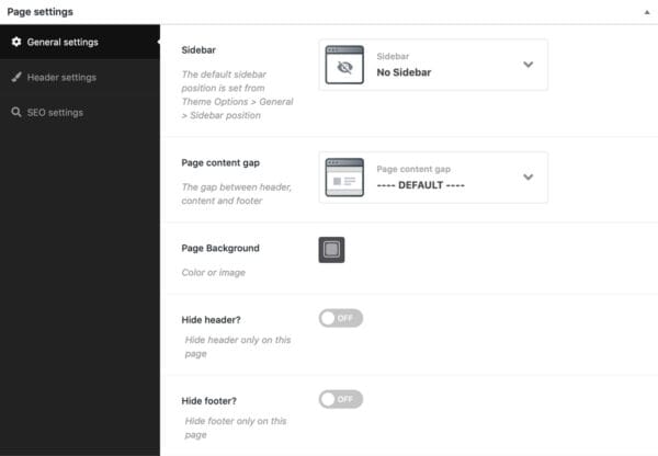 Page settings 1