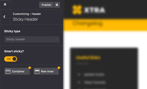 Sticky header